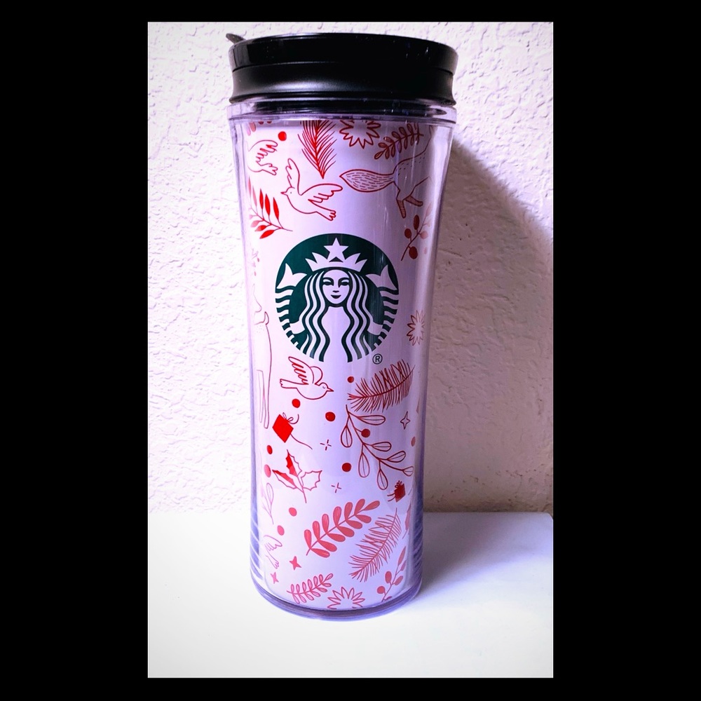 Starbucks 16 oz Christmas Print Travel Tumbler